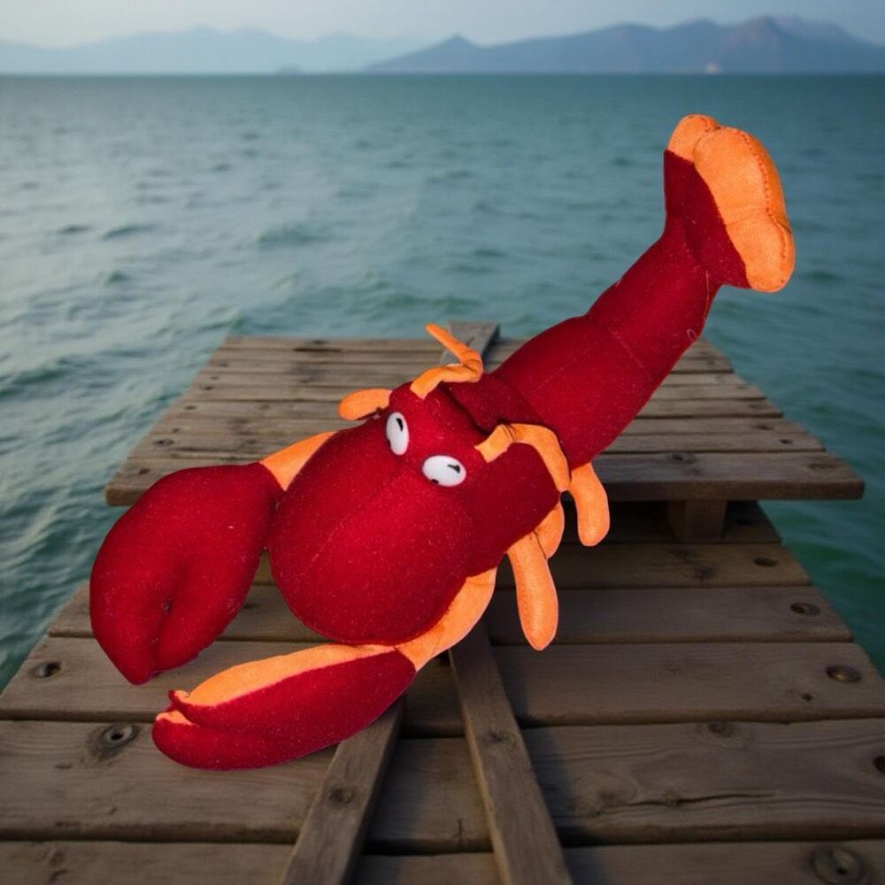 1996 Vintage Red & Orange Lobster Plush Stuffed Animal Toy P51